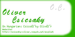 oliver csicsaky business card